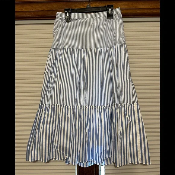 J crew Seersucker maxi skirt NWT - Picture 1 of 4